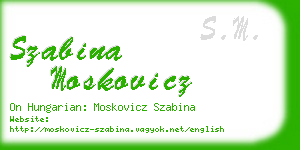 szabina moskovicz business card
